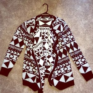 Aztec reversible knit cardigan